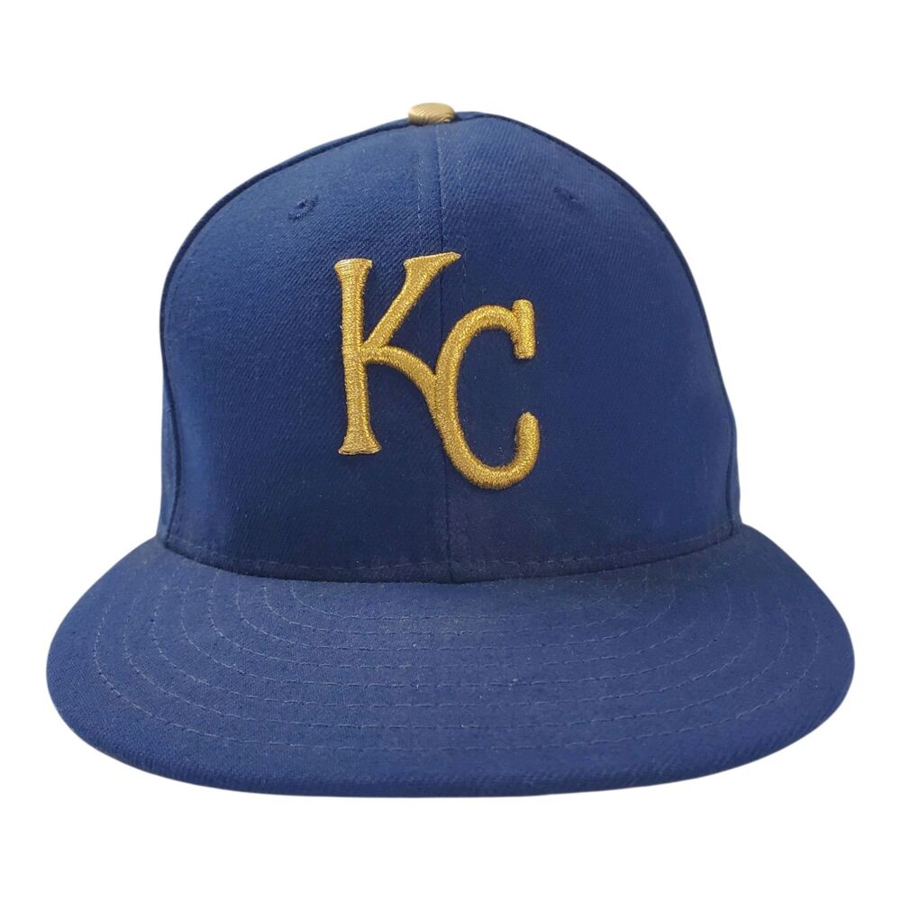 KANSAS CITY ROYALS Hat Cap Adult Size 7 3/8 Blue NEW ERA Fitted MLB Baseball